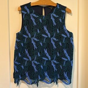Banana Republic sleeveless embroidered blouse.